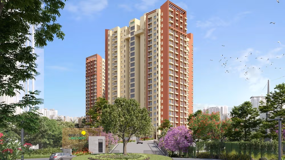 Brigade Whitefield-Kadugodi township towers and landscaped entry
